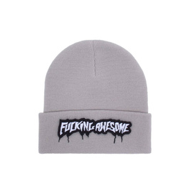 Fucking Awesome velcro stamp cuff beanie grey