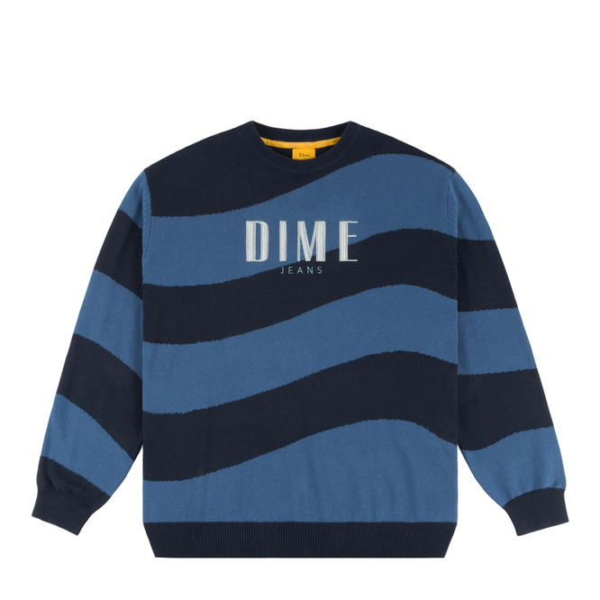 Wave Striped Light Knit navy