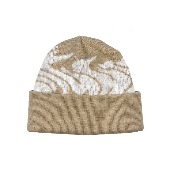 Raw Hide Atomic Sign Beanie (Beige/White)