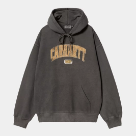 bluza Carhartt WIP Hooded Library Sweat (Black garment dyed)