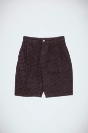 Fucking Awesome - Baggy Pleated Denim Laser Stamp Shorts (Black)