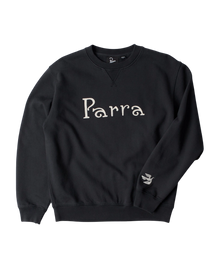 Bluza by Parra Weird trad logo crewneck dark navy