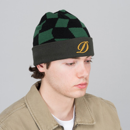 Dime D Checkered cuff beanie forest green