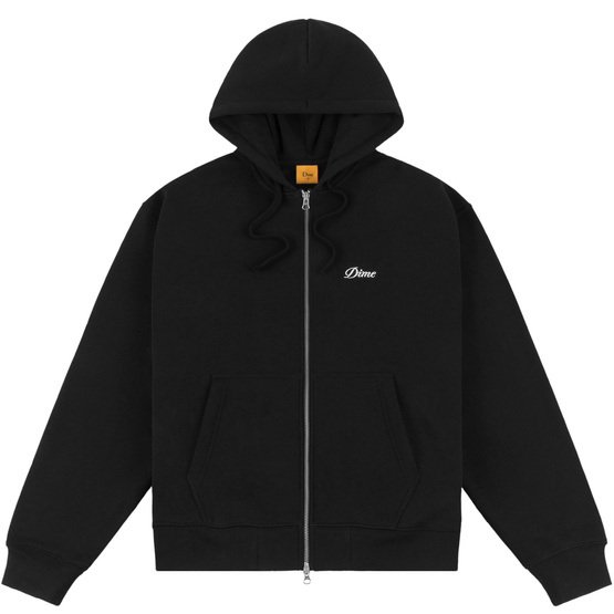  Dime Cursive small logo zip hoodie black