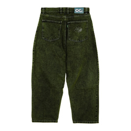 Magenta OG Denim pants stitch green denim