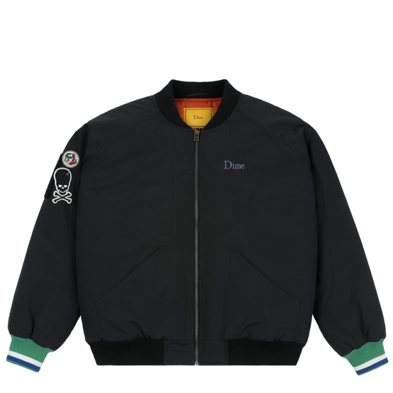 Dime Velcro Patch Bomber Jacket Black