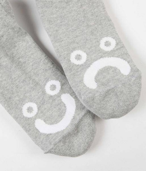 Polar Happy Sad Socks - Heather Grey