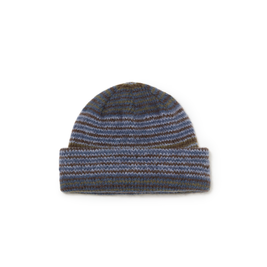 Polar George beanie blue green stripe