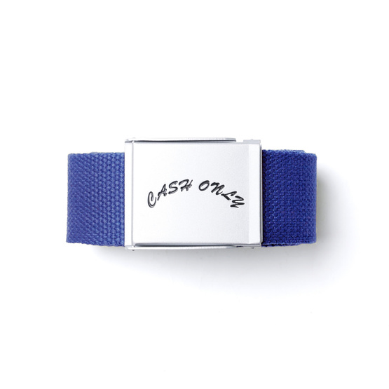 Cash Only Logo Web Belt blue