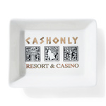 Cash Only High Rollers Ceramic Tray white