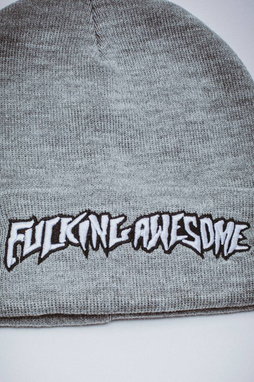 Fucking Awesome Stamp Cuff Beanie (Grey)