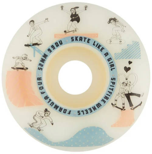 Spitfire Wheels Formula Four x Skate like a Girl 99du Conical Full (White)