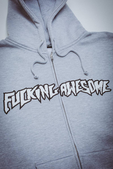 Bluza Fucking Awesome Stamp Logo Zip hoodie grey