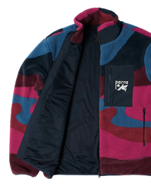 Bluza by Parra Full ftp booster polar fleece jacket red