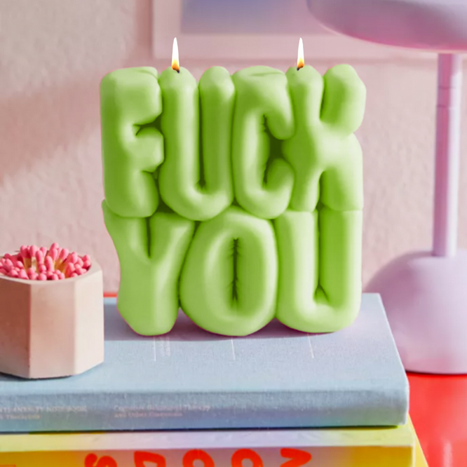 Wavey Casa Fuck You candle green
