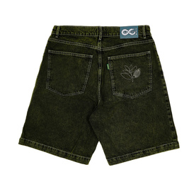 Magenta OG Denim Long shorts dyed green