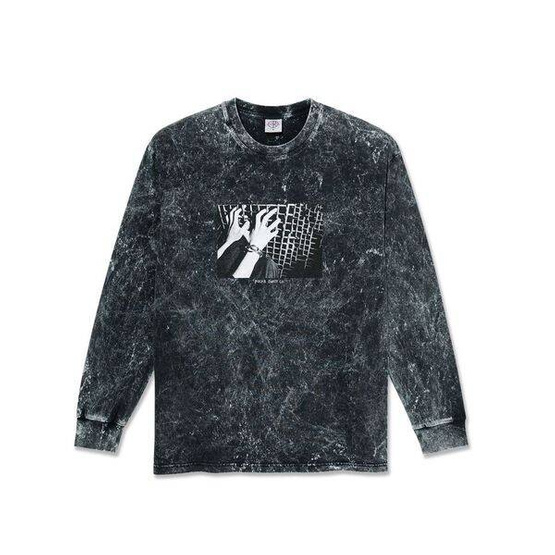 Polar Skate Co. Acid LS Tee | Caged Hands  (Black)