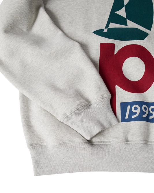 Bluza by Parra Sail bike crewneck sweatshirt grey