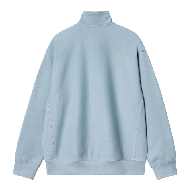 crewneck Carhartt WIP Half Zip American Script Sweatshirt (Frosted Blue)