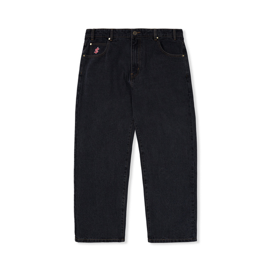 spodnie Cash Only Logo Baggy Denim Jeans (Washed Black)