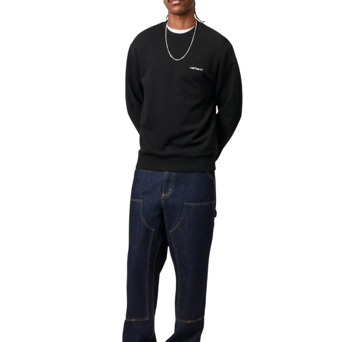 crewneck Carhartt WIP Script Embroidery Sweatshirt (Black)