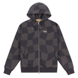  Dime classic checkmate zip hoodie charcoal