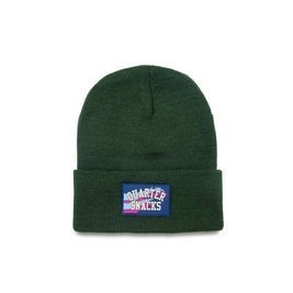 quartersnacks Rubber Label Beanie — Green