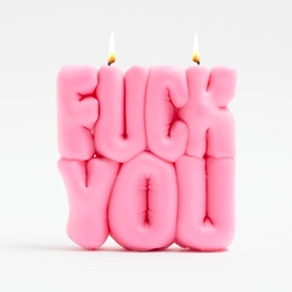 Wavey Casa Fuck You candle pink