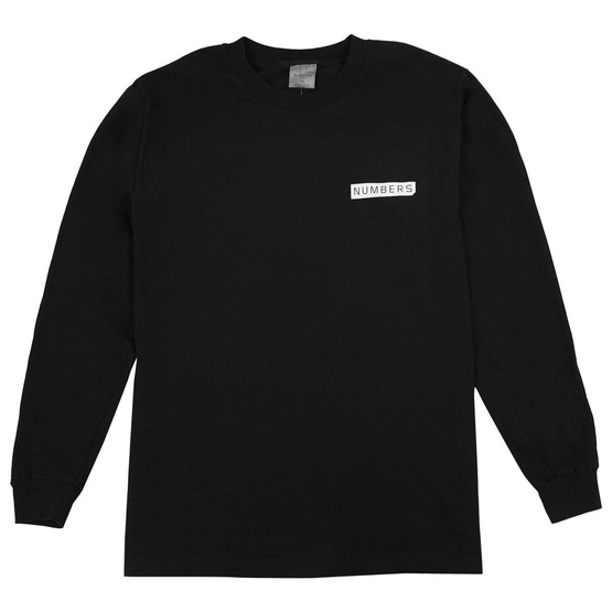 longsleeve numbers l/s miltered logotype t shirt - black