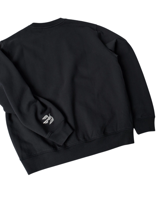 Bluza by Parra Weird trad logo crewneck dark navy