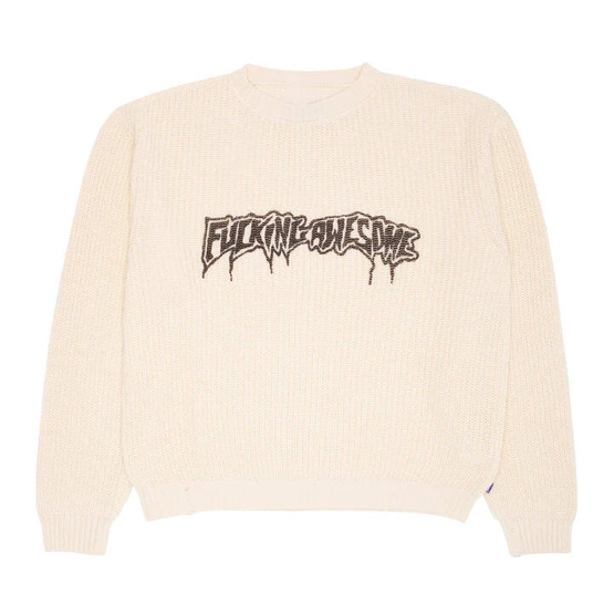 Fucking Awesome Drip Logo Sweater (Cream)