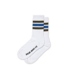 Polar Stripe Socks (White/Army/Blue)