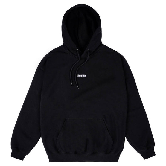 magenta og script hoodie black