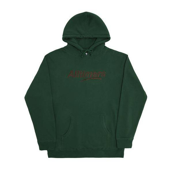 Alltimers - Estate Embroidered Hoody  Dark Green Bronze