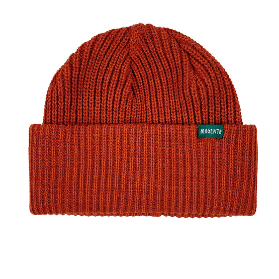 magenta Script Beanie - Orange