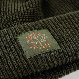 magenta tree beanie khaki