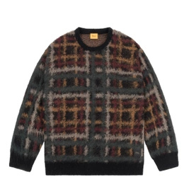 sweter Dime Plaid Mohair Knit (Black)