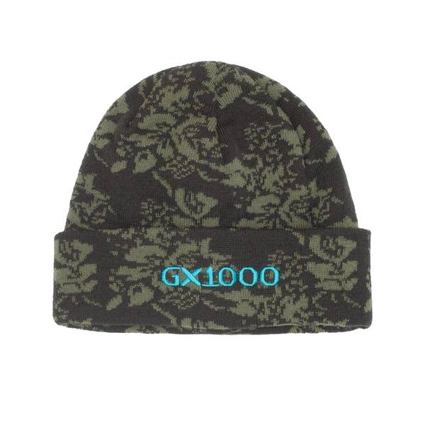 【GX1000】 FLORAL BEANIE Green Miniramp Skateshop czapka GX1000 - Floral Beanie - Green