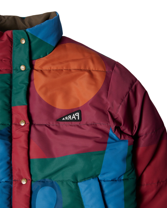 kurtka by Parra Protect The Sun Reversible Puffer Jacket (Brown)