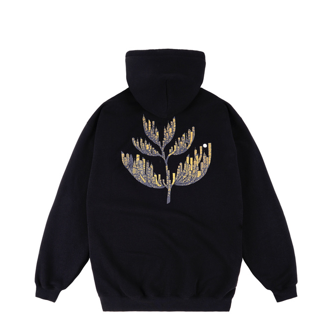 Magenta downtown zipped hoodie black