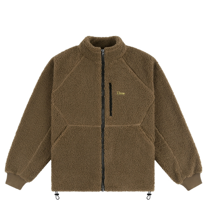 Kurtka Dime Polar Fleece sherpa zip brown