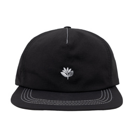 Magenta Plant Nylon Snapback - Black