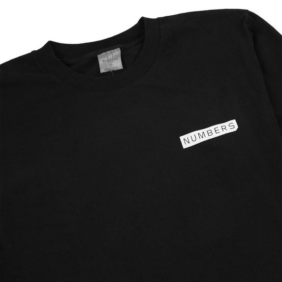 longsleeve numbers l/s miltered logotype t shirt - black