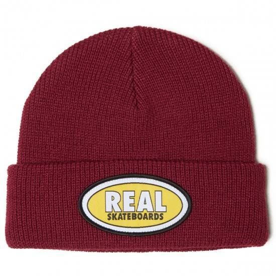 Real Oval Beanie - Dark Red/Yellow