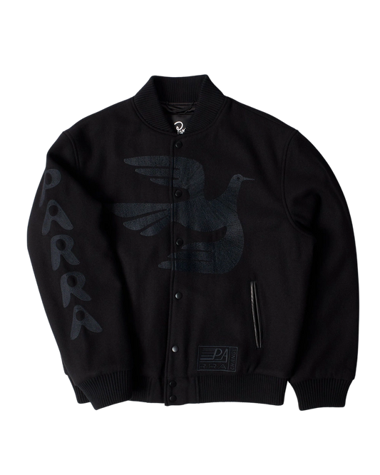 kurtka by Parra Not movie quality varsity jacket black