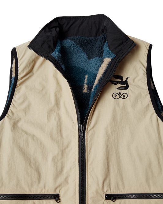 by Parra Infinite bird reversible vest (Navy/Beige)