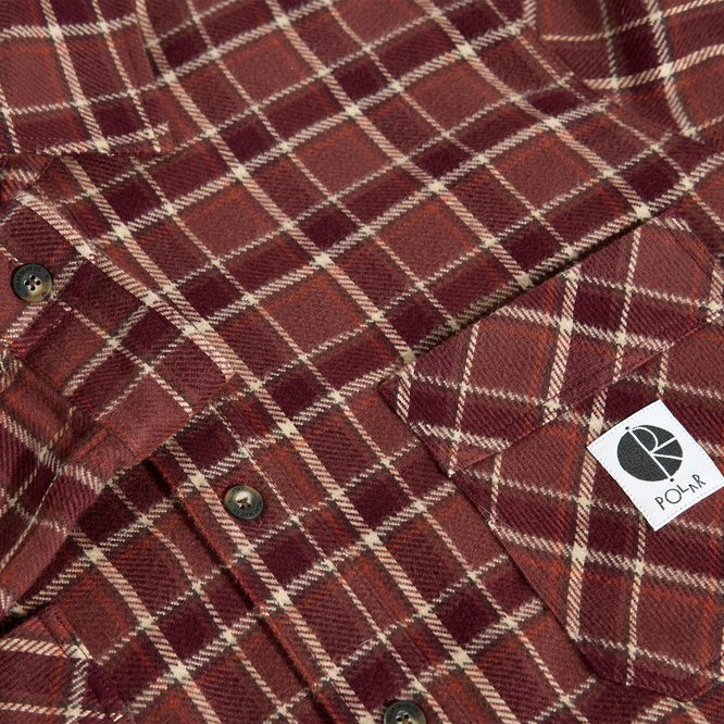 Koszula Polar Mike LS Shirt | Flannel (Oxblood Check)