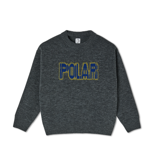 polar earthquake logo knit sweater grey