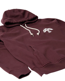 Bluza by Parra Crow logo hooded sweatshirt dark burgundy