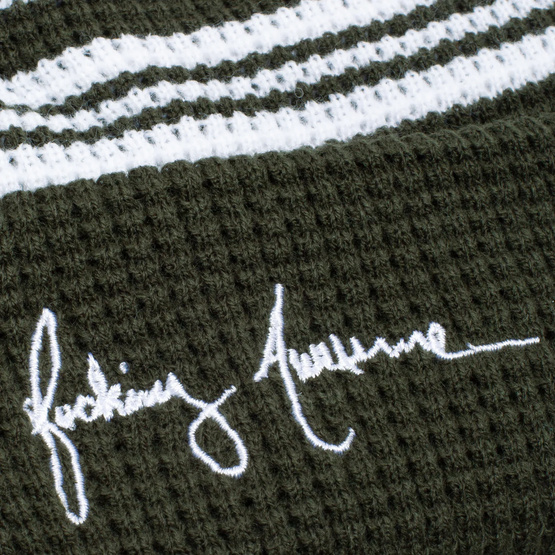 Fucking Awesome - Cursive Waffle Cuff Beanie (Green)